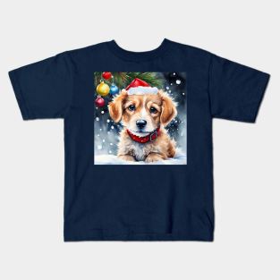 Christmas cute puppies Kids T-Shirt